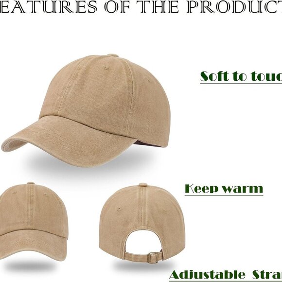 4 Pcs Cotton Baseball Caps Unisex Adjustable Vintage Dad Hat Men Women Teen - Picture 2 of 4